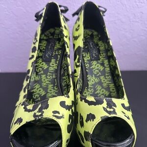 Iron Fist Women's Peep Toe Heels - Black and Yellow